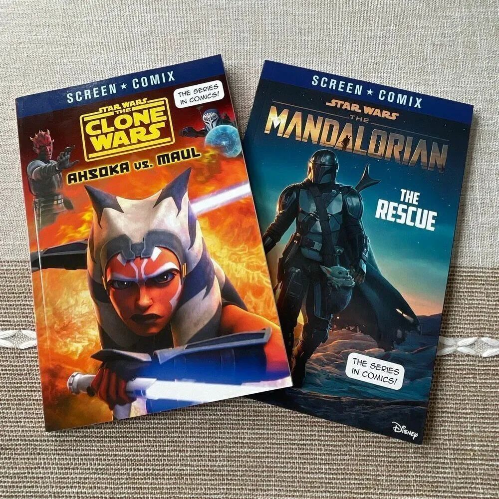 Disney Star Wars Mandalorian and Ahsoka vs Maul comic books! New